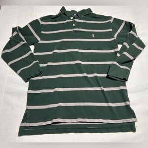 Ralph Lauren Kids Polo in Green and Gray Stripes